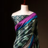 Pastel Light Green Multicolor Printed Pure Raw Silk Saree