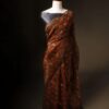 Earthy Elegance Brown Printed Pure Organza Silk Saree