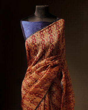 Apricot Dream Printed Pure Organza Silk Saree