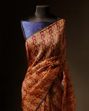 Apricot Dream Printed Pure Organza Silk Saree