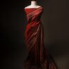 Maroon Handloom Silk Cotton Saree