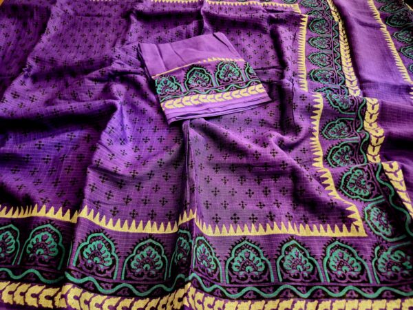Purple Kota Cotton Sarees