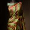 Mint Mirage Light Green Striped Pure Organza Silk Saree