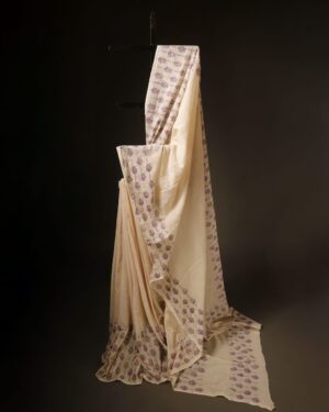 Pure Ivory White Mul Cotton Saree