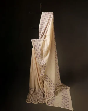 Pure Ivory White Mul Cotton Saree