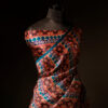 Pure Handloom Brown with blue Organza Silk Saree