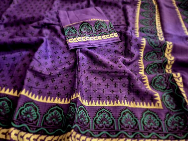 Purple Kota Cotton Sarees