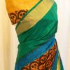 Emerald Symphony Green with Multicolor Printed Kanchipuram Silk Saree