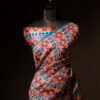 Pure Handloom Brown with blue Organza Silk Saree