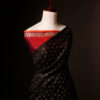 Pure Black and Red Silk Cotton Saree