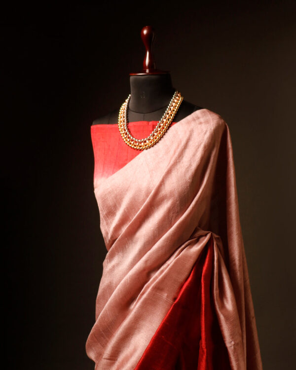 Velvet Rouge Red Pure Dupion Silk Saree