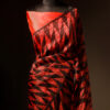 Sunset Noir Orange and Black Pure Organza Silk Saree