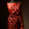 Sunset Noir Orange and Black Pure Organza Silk Saree