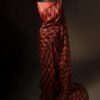 Sunset Noir Orange and Black Pure Organza Silk Saree