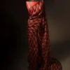 Sunset Noir Orange and Black Pure Organza Silk Saree