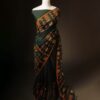 Harmony in Nature Green and Orange Handloom Silk Cotton Saree