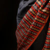 Scarlet Slate Grey and Red Handloom Silk Cotton Saree