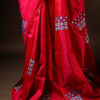 Pink with blue color Printed Silk Cotton Saree