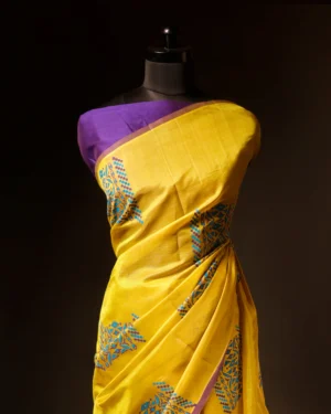 rn-image_picker_lib_temp_a87b6095-76e3-4bc4-93b1-4690be8fb439 Pure Yellow Silk Cotton Saree