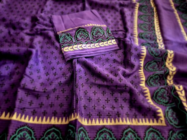 Purple Kota Cotton Sarees
