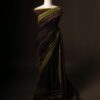 Dark brown color Silk Cotton Saree