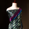 Pastel Light Green Multicolor Printed Pure Raw Silk Saree