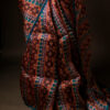 Pure Handloom Brown with blue Organza Silk Saree