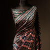 Sage Serenity Green and Beige Printed Pure Raw Silk Saree