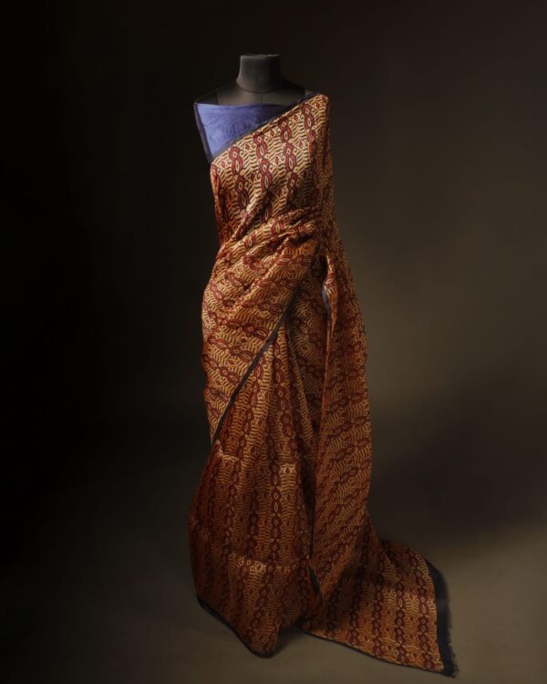 Apricot Dream Printed Pure Organza Silk Saree