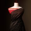 Pure Black and Red Silk Cotton Saree