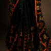 Harmony in Nature Green and Orange Handloom Silk Cotton Saree