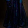 Midnight Elegance Ink Blue Handloom Silk Cotton Saree
