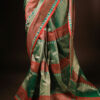 Light Green and orange Color Silk Cotton Saree