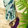 Pure Hand-Printed light Pista green Modal Silk Saree