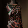 Sage Serenity Green and Beige Printed Pure Raw Silk Saree