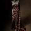 Sage Serenity Green and Beige Printed Pure Raw Silk Saree