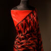Sunset Noir Orange and Black Pure Organza Silk Saree
