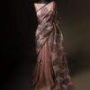 Pastel Petal Light Pink Pure Organza Silk Saree
