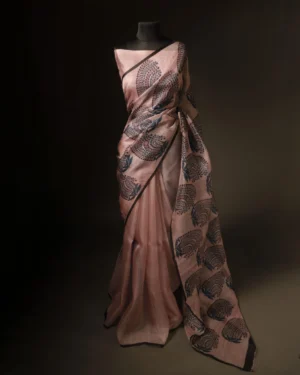 Pastel Petal Light Pink Pure Organza Silk Saree