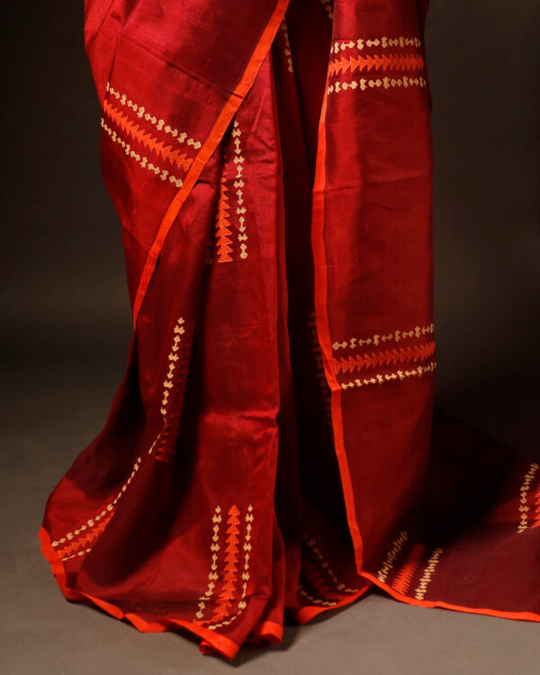Pure Red Silk Cotton Saree