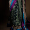 Pastel Light Green Multicolor Printed Pure Raw Silk Saree