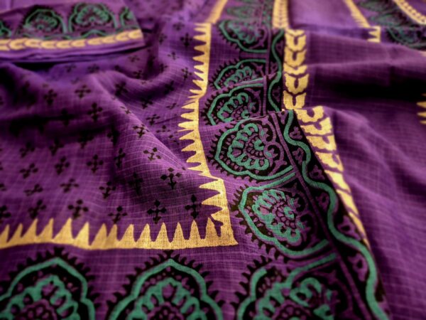 Purple Kota Cotton Sarees