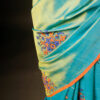 Pure blue with orange color Silk Cotton Saree