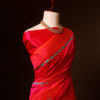 Pinkish Red Silk Cotton Saree