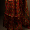 Earthy Elegance Brown Printed Pure Organza Silk Saree
