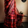 Pure Handloom Peach Silk Cotton Saree
