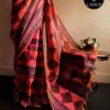 Pure Handloom Peach Silk Cotton Saree