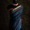 Pure Handloom Prussian Blue Silk Cotton Saree