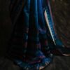 Pure Handloom Prussian Blue Silk Cotton Saree