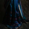 Pure Handloom Prussian Blue Silk Cotton Saree